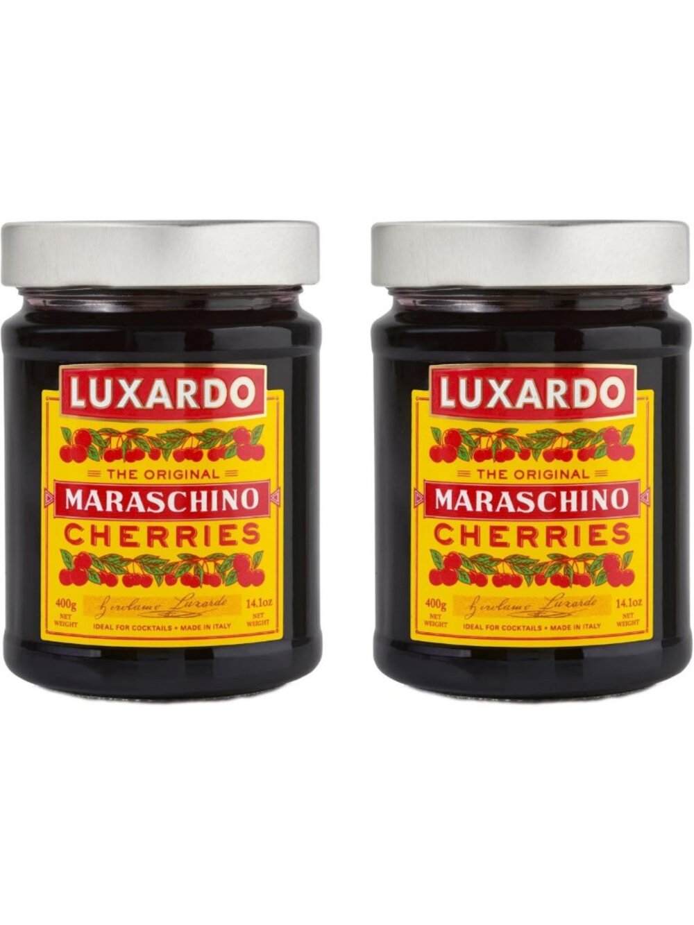 Gourmet Maraschino Cherries for Cocktails & Desserts | Pack of 2, 65 Cherries